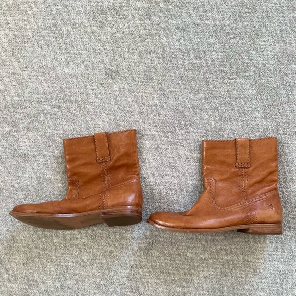 Leather Frye Women's Anna Short Booties Frye Anna Short Camel